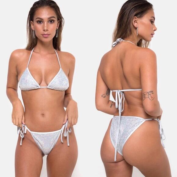 NWT Motel Rocks Diamond Shine Sequin Sugar Rush Swim Bikini Bottom Size S $28 - Picture 1 of 9